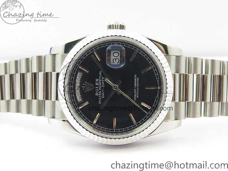 1229 Day-Date 36 SS 128239 Bp Maker Best Edition Black Dial on President Bracelet TimelessDesign 3151